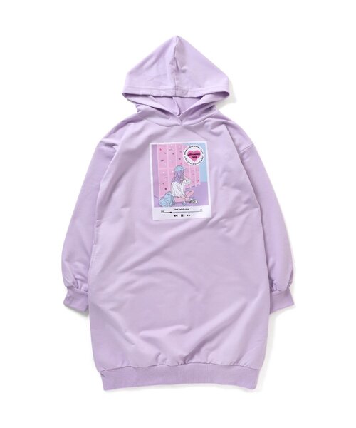 algy(アルジー)の「エモプリントフードワンピ(ワンピース・キッズ・ブラック/ミント/ラベンダー・MEDIUM/SMALL/X-SMALL/XX-SMALL)」の3枚目の写真