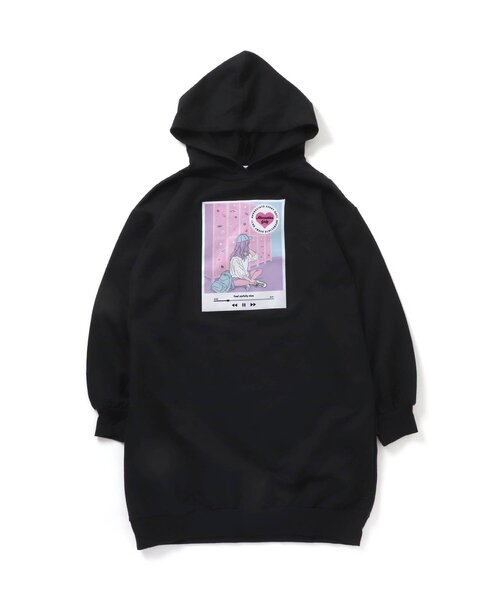 algy(アルジー)の「エモプリントフードワンピ(ワンピース・キッズ・ブラック/ミント/ラベンダー・MEDIUM/SMALL/X-SMALL/XX-SMALL)」の2枚目の写真