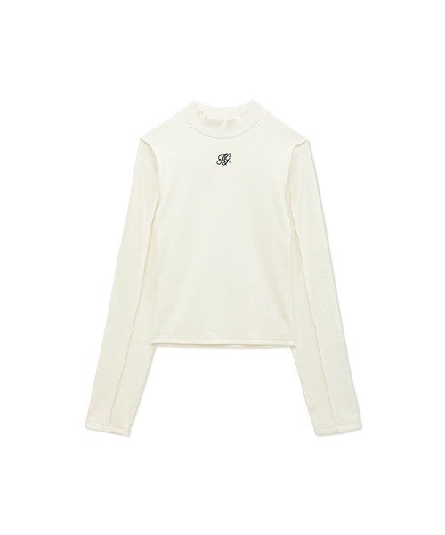 ANDGEEBEE（アンジービー）の「オーバーロックリブトップス（その他トップス・レディース・アイボリー/グレー・MEDIUM）」の2枚目の写真