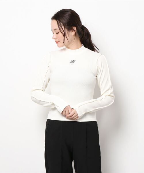 ANDGEEBEE（アンジービー）の「オーバーロックリブトップス（その他トップス・レディース・アイボリー/グレー・MEDIUM）」の14枚目の写真