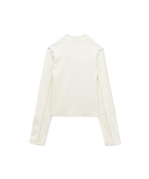 ANDGEEBEE（アンジービー）の「オーバーロックリブトップス（その他トップス・レディース・アイボリー/グレー・MEDIUM）」の5枚目の写真