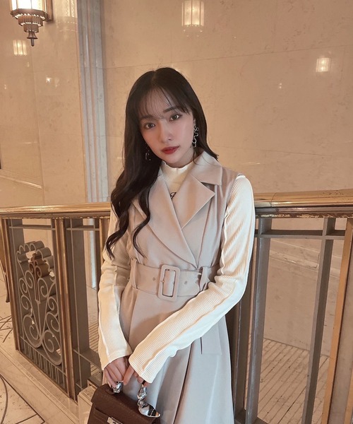 ANDGEEBEE（アンジービー）の「オーバーロックリブトップス（その他トップス・レディース・アイボリー/グレー・MEDIUM）」の9枚目の写真