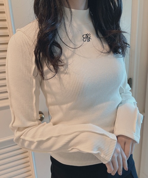 ANDGEEBEE（アンジービー）の「オーバーロックリブトップス（その他トップス・レディース・アイボリー/グレー・MEDIUM）」の10枚目の写真