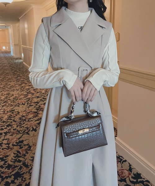 ANDGEEBEE（アンジービー）の「オーバーロックリブトップス（その他トップス・レディース・アイボリー/グレー・MEDIUM）」の12枚目の写真