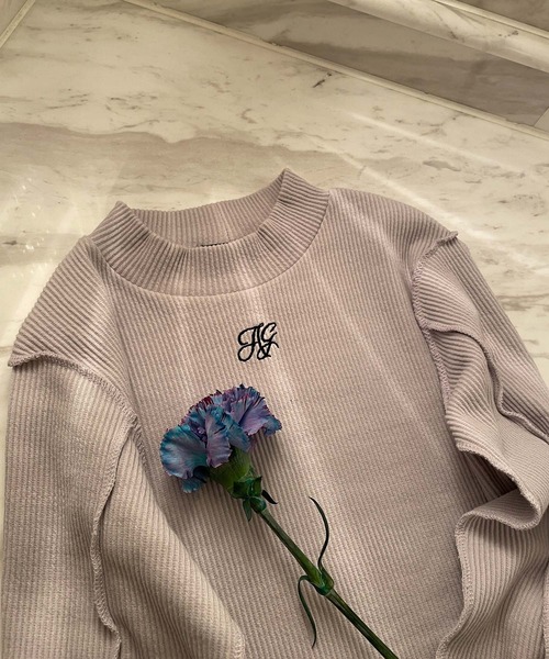 ANDGEEBEE（アンジービー）の「オーバーロックリブトップス（その他トップス・レディース・アイボリー/グレー・MEDIUM）」の16枚目の写真