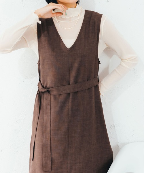 fupel(フぺル)の「ベルト付ジレ(SET UP)(ベスト・レディース・グレイッシュベージュ/グレイッシュブルー/ブラウン・FREE)」の18枚目の写真