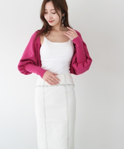 AMBIENT(アンビエント)の「ボレロニットカーディガン(カーディガン/ボレロ・レディース・ベージュ系その他/ピンク/ネイビー/ブラック・FREE)」の12枚目の写真