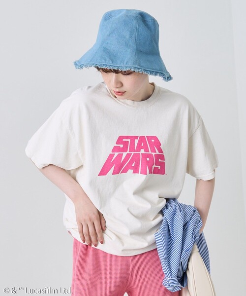 FREAK'S STORE（フリークスストア）の「STAR WARSロゴ半袖Tシャツ/スターウォーズロゴ半袖Tシャツ（Tシャツ/カットソー・レディース・グリーン/オフホワイト/オレンジ/ブラック/ホワイト・ﾌﾘ-）」の11枚目の写真