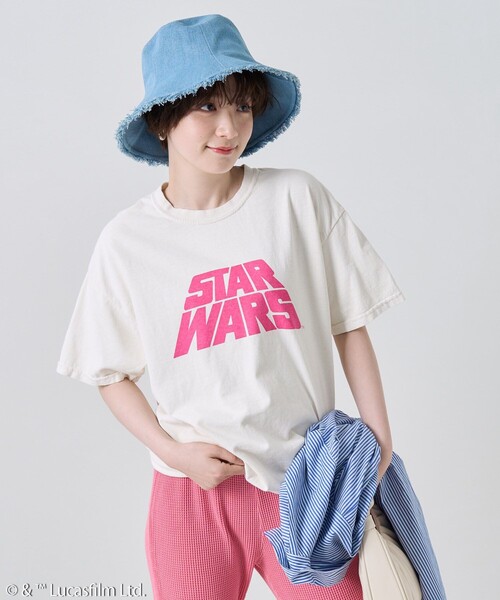 FREAK'S STORE（フリークスストア）の「STAR WARSロゴ半袖Tシャツ/スターウォーズロゴ半袖Tシャツ（Tシャツ/カットソー・レディース・グリーン/オフホワイト/オレンジ/ブラック/ホワイト・ﾌﾘ-）」の14枚目の写真