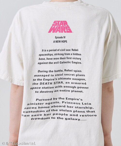 FREAK'S STORE（フリークスストア）の「STAR WARSロゴ半袖Tシャツ/スターウォーズロゴ半袖Tシャツ（Tシャツ/カットソー・レディース・グリーン/オフホワイト/オレンジ/ブラック/ホワイト・ﾌﾘ-）」の21枚目の写真