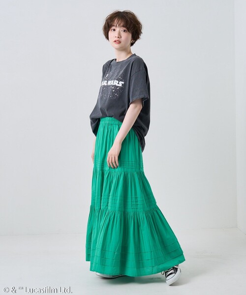 FREAK'S STORE（フリークスストア）の「STAR WARSロゴ半袖Tシャツ/スターウォーズロゴ半袖Tシャツ（Tシャツ/カットソー・レディース・グリーン/オフホワイト/オレンジ/ブラック/ホワイト・ﾌﾘ-）」の22枚目の写真