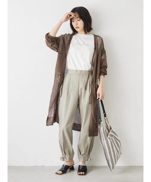 Green Parks(グリーンパークス)の「・ストライプショルダートートバッグ(トートバッグ・レディース・ブラック/レッド・FREE)」の4枚目の写真