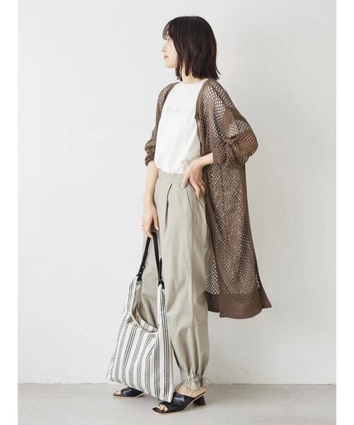 Green Parks(グリーンパークス)の「・ストライプショルダートートバッグ(トートバッグ・レディース・ブラック/レッド・FREE)」の5枚目の写真