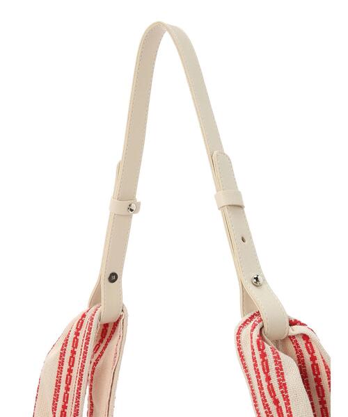 Green Parks(グリーンパークス)の「・ストライプショルダートートバッグ(トートバッグ・レディース・ブラック/レッド・FREE)」の9枚目の写真