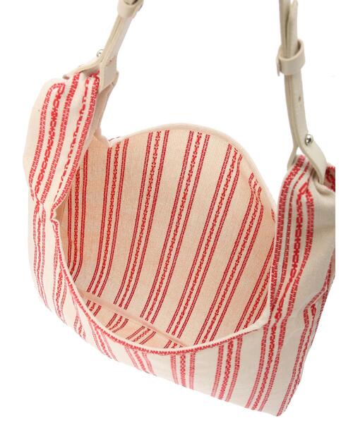 Green Parks(グリーンパークス)の「・ストライプショルダートートバッグ(トートバッグ・レディース・ブラック/レッド・FREE)」の11枚目の写真