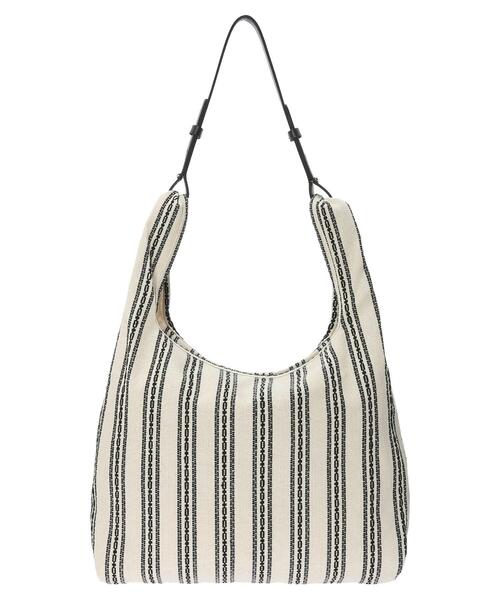 Green Parks(グリーンパークス)の「・ストライプショルダートートバッグ(トートバッグ・レディース・ブラック/レッド・FREE)」の12枚目の写真