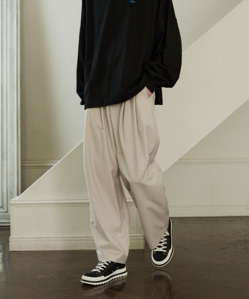 ADAMASTE（アダマスト）の「2タックテーパードワイドスラックス（スラックス・メンズ・ホワイト/ブラウン/ブラック・X-SMALL/SMALL/MEDIUM/LARGE）」の6枚目の写真