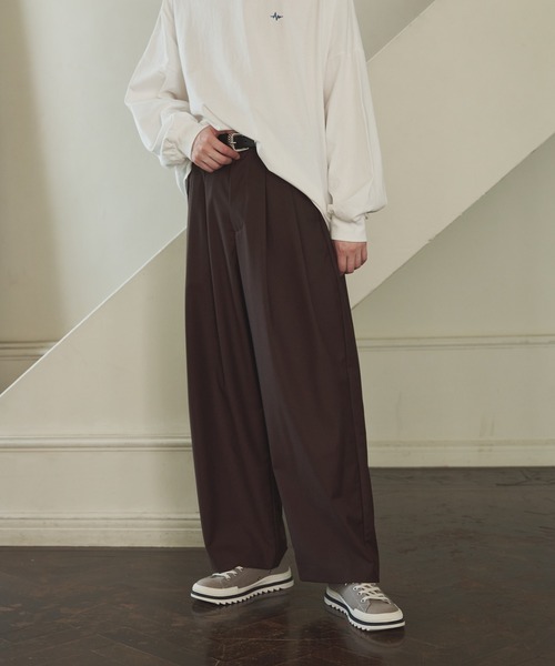 ADAMASTE（アダマスト）の「2タックテーパードワイドスラックス（スラックス・メンズ・ホワイト/ブラウン/ブラック・X-SMALL/SMALL/MEDIUM/LARGE）」の18枚目の写真