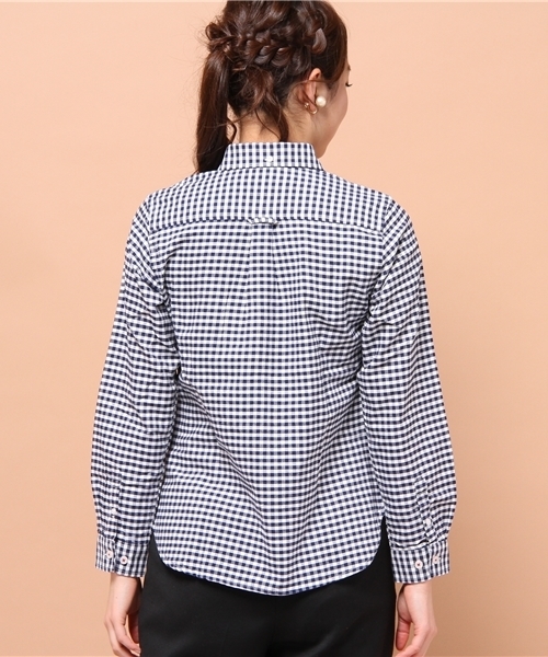 GIORDANO（ジョルダーノ）の「[GIORDANO]ライオン刺繍オックスシャツ（シャツ/ブラウス・レディース・ホワイト/ブルー/サックスブルー/ネイビー/ライトピンク/レッド/パープル系その他・SMALL/LARGE/MEDIUM）」の15枚目の写真