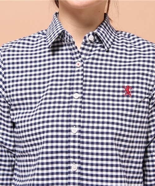 GIORDANO（ジョルダーノ）の「[GIORDANO]ライオン刺繍オックスシャツ（シャツ/ブラウス・レディース・ホワイト/ブルー/サックスブルー/ネイビー/ライトピンク/レッド/パープル系その他・SMALL/LARGE/MEDIUM）」の17枚目の写真