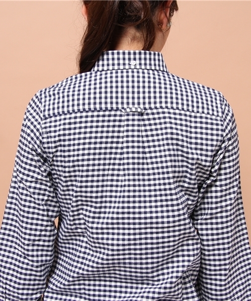 GIORDANO（ジョルダーノ）の「[GIORDANO]ライオン刺繍オックスシャツ（シャツ/ブラウス・レディース・ホワイト/ブルー/サックスブルー/ネイビー/ライトピンク/レッド/パープル系その他・SMALL/LARGE/MEDIUM）」の8枚目の写真