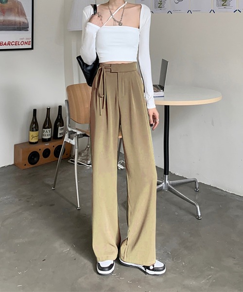 leune（ルネ）の「【leune】ウエストリボンハイウエストパンツ（その他 