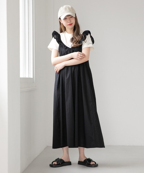 セール】コットンフリルノースリーブワンピース 285610（ワンピース