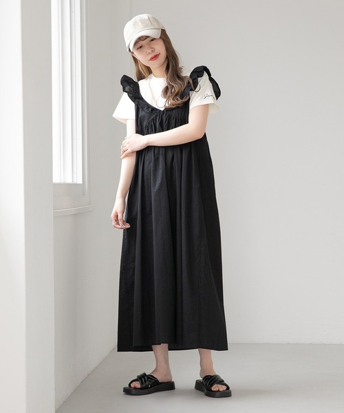 セール】コットンフリルノースリーブワンピース 285610（ワンピース