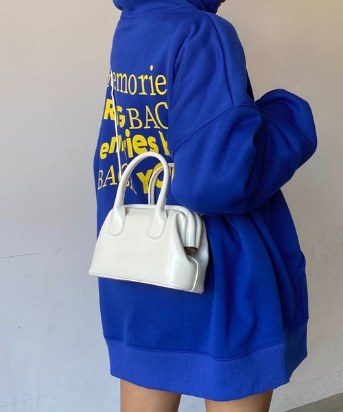 SHAGGIE（シャギー）の「エナメルミニグリップバッグ（ハンドバッグ・レディース・ホワイト/オレンジ/ブラック・FREE）」の2枚目の写真