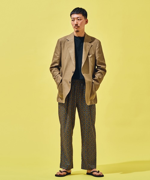 EDIFICE LA BOUCLE（エディフィスラブークル）の「【LA BOUCLE / ラブークル】1タックイージーパンツ (パターンブッチャー)（その他パンツ・メンズ・ホワイト/ブラック/ネイビー/ライトグリーン/アイボリー・1/2/3）」の10枚目の写真