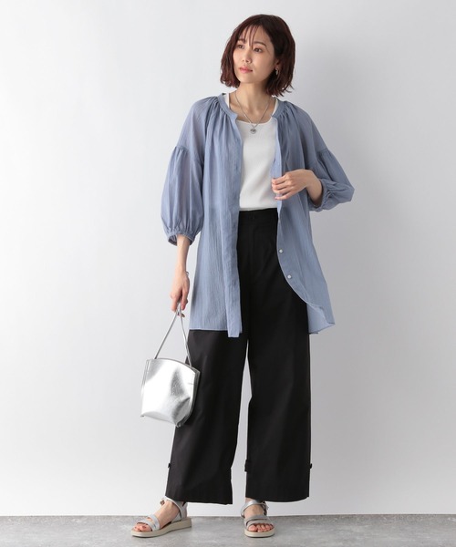 GLOBAL WORK(グローバルワーク)の「エアリーボイルスキッパー6分袖/272290(シャツ/ブラウス・レディース・オフホワイト/カーキ/ブルー/イエロー/ブラック/グリーン系その他3・FREE)」の12枚目の写真