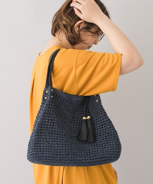 KATHARINE ROSS（キャサリンロス）の「【KATHARINE ROSS】タッセル2wayペーパートートバッグ WEB限定（かごバッグ・レディース・ベージュ/ネイビー/ブラウン/カーキ/ピンク・MEDIUM）」の13枚目の写真