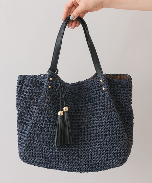 KATHARINE ROSS（キャサリンロス）の「【KATHARINE ROSS】タッセル2wayペーパートートバッグ WEB限定（かごバッグ・レディース・ベージュ/ネイビー/ブラウン/カーキ/ピンク・MEDIUM）」の17枚目の写真
