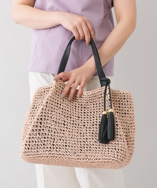 KATHARINE ROSS（キャサリンロス）の「【KATHARINE ROSS】タッセル2wayペーパートートバッグ WEB限定（かごバッグ・レディース・ベージュ/ネイビー/ブラウン/カーキ/ピンク・MEDIUM）」の18枚目の写真