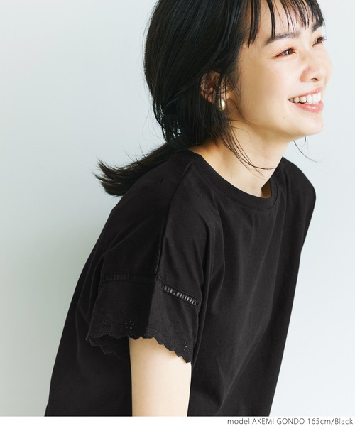 coca（coca）（コカ）の「袖レースカットプルオーバー（Tシャツ/カットソー・レディース・ホワイト/ブラック・ONE SIZE）」の12枚目の写真