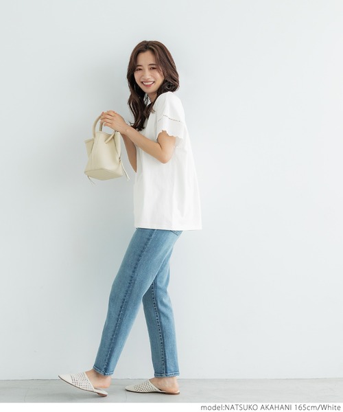 coca（coca）（コカ）の「袖レースカットプルオーバー（Tシャツ/カットソー・レディース・ホワイト/ブラック・ONE SIZE）」の13枚目の写真