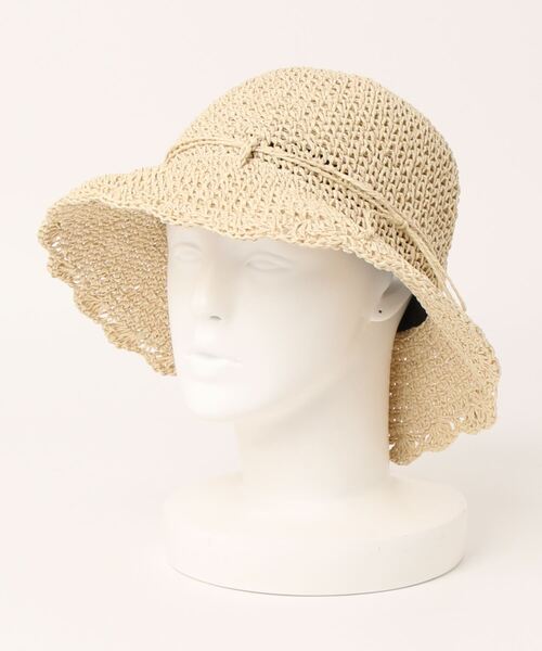 ehka sopo（エヘカソポ）の「スカラップペーパーハット（ハット・レディース・ベージュ/ブラウン/オフホワイト・ﾌﾘ-）」の20枚目の写真