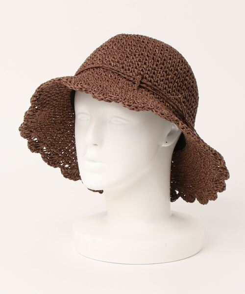 ehka sopo（エヘカソポ）の「スカラップペーパーハット（ハット・レディース・ベージュ/ブラウン/オフホワイト・ﾌﾘ-）」の21枚目の写真