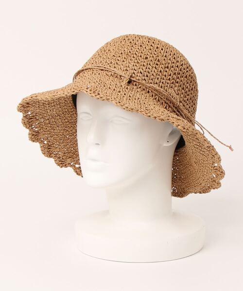 ehka sopo（エヘカソポ）の「スカラップペーパーハット（ハット・レディース・ベージュ/ブラウン/オフホワイト・ﾌﾘ-）」の22枚目の写真