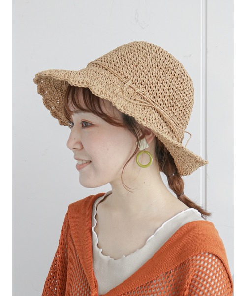 ehka sopo（エヘカソポ）の「スカラップペーパーハット（ハット・レディース・ベージュ/ブラウン/オフホワイト・ﾌﾘ-）」の19枚目の写真