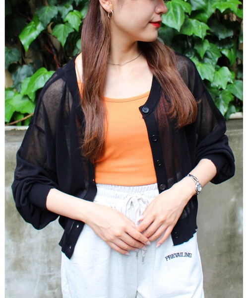 INGNI（イング）の「カラーシアー／カーディガン（カーディガン/ボレロ・レディース・グリーン/オレンジ/ブルー/ピンク/ブラック・M）」の17枚目の写真