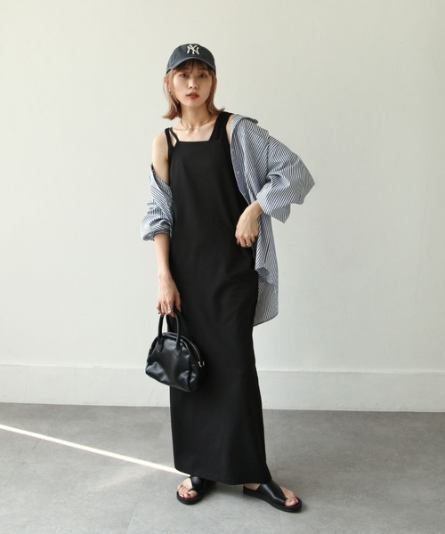 Chillfar(チルファー)の「キャミワンピース(ワンピース・レディース・ブラック/カーキ/アイボリー・FREE)」の9枚目の写真