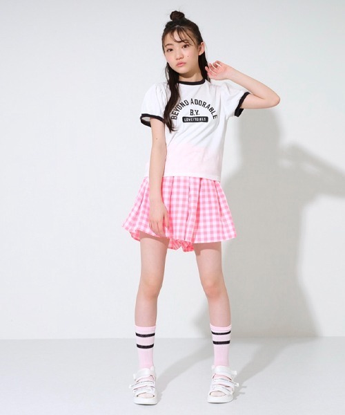 by LOVEiT（バイラビット）の「ギンガムプリーツキュロット（その他パンツ・キッズ・ピンク/イエロー/ブルー/ブラック・120cm/150cm/130cm/160cm/140cm）」の17枚目の写真