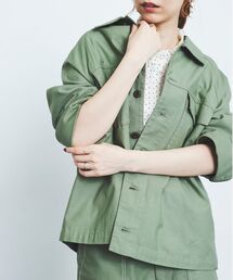 le.coeur blanc | バックサテンミリタリージャケット(ミリタリージャケット)