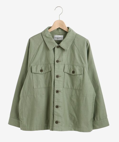 le.coeur blanc（ルクールブラン）の「バックサテンミリタリージャケット（ミリタリージャケット・レディース・アイボリー/カーキオリーブ・38）」の7枚目の写真