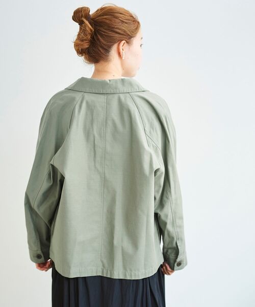le.coeur blanc（ルクールブラン）の「バックサテンミリタリージャケット（ミリタリージャケット・レディース・アイボリー/カーキオリーブ・38）」の17枚目の写真