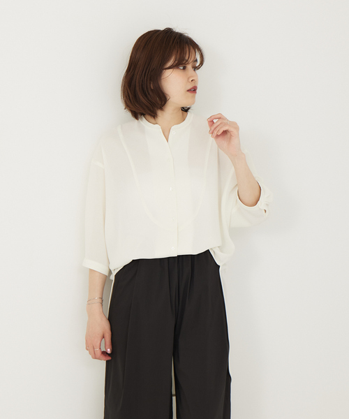 Rouge vif Anna（ルージュヴィフアンナ）の「ボイルメッシュブラウス（シャツ/ブラウス・レディース・ホワイト/ブラック・フリー）」の5枚目の写真