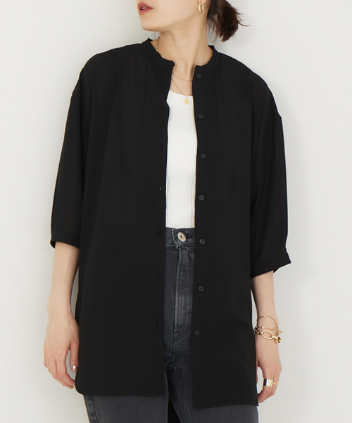 Rouge vif Anna（ルージュヴィフアンナ）の「ボイルメッシュブラウス（シャツ/ブラウス・レディース・ホワイト/ブラック・フリー）」の4枚目の写真