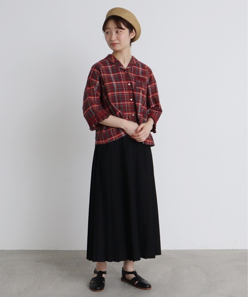 chambre de charme（シャンブルドゥシャーム）の「cdc マドラス シャーリングブラウス（シャツ/ブラウス・レディース・パープル/レッド・FREE）」の10枚目の写真