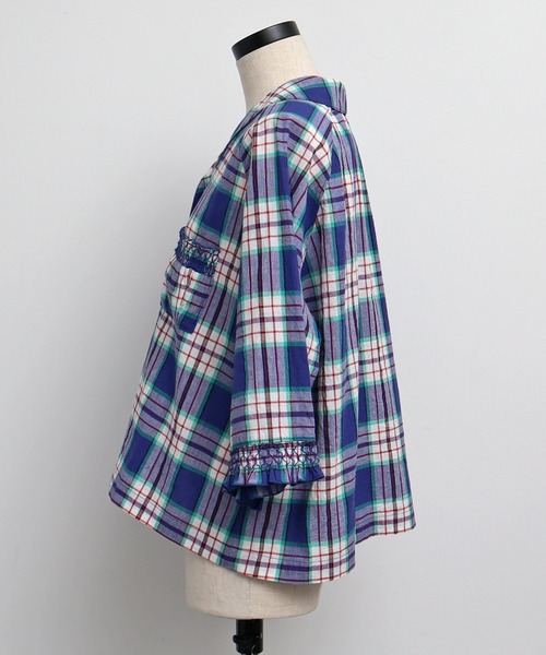 chambre de charme（シャンブルドゥシャーム）の「cdc マドラス シャーリングブラウス（シャツ/ブラウス・レディース・パープル/レッド・FREE）」の5枚目の写真